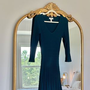 Teal Knit Midi Dress